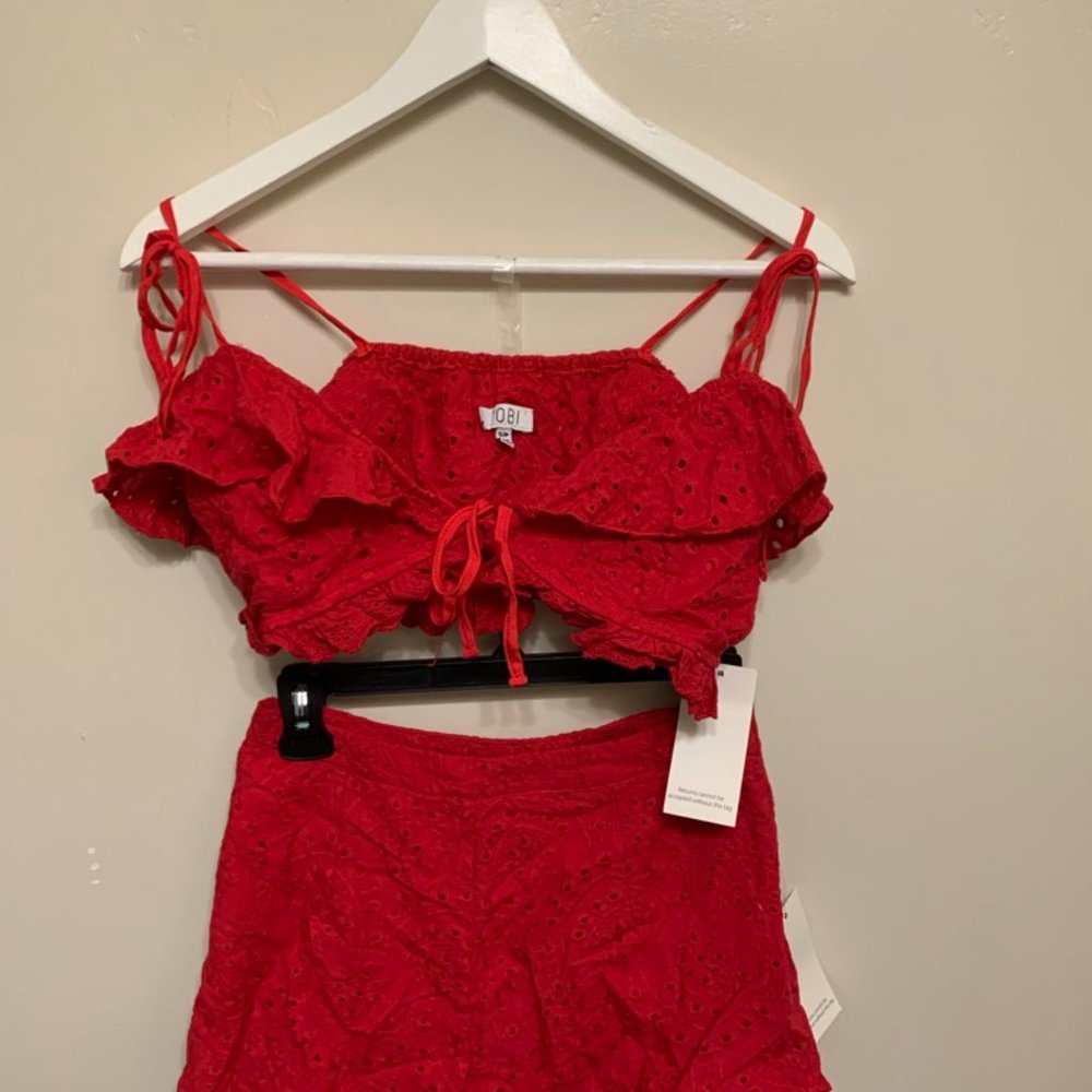 TOBI LORIE NWT RED LACE FESTIVAL SET - Picture 2 of 6